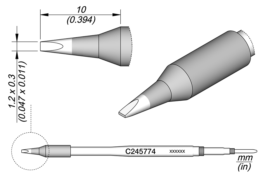 C245774 - Cartridge Chisel 1.2 x 0.3